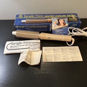 80's GE Tangle Free Heated Curling Brush Styling Hot Brush HCB-5 Tested